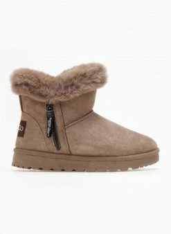 ΧΟΝΔΡΙΚΟ ΕΜΠΟΡΙΟ 😀 The Fashion Project Μποτάκια με γούνα και φερμουάρ - Τάουπε 💯
