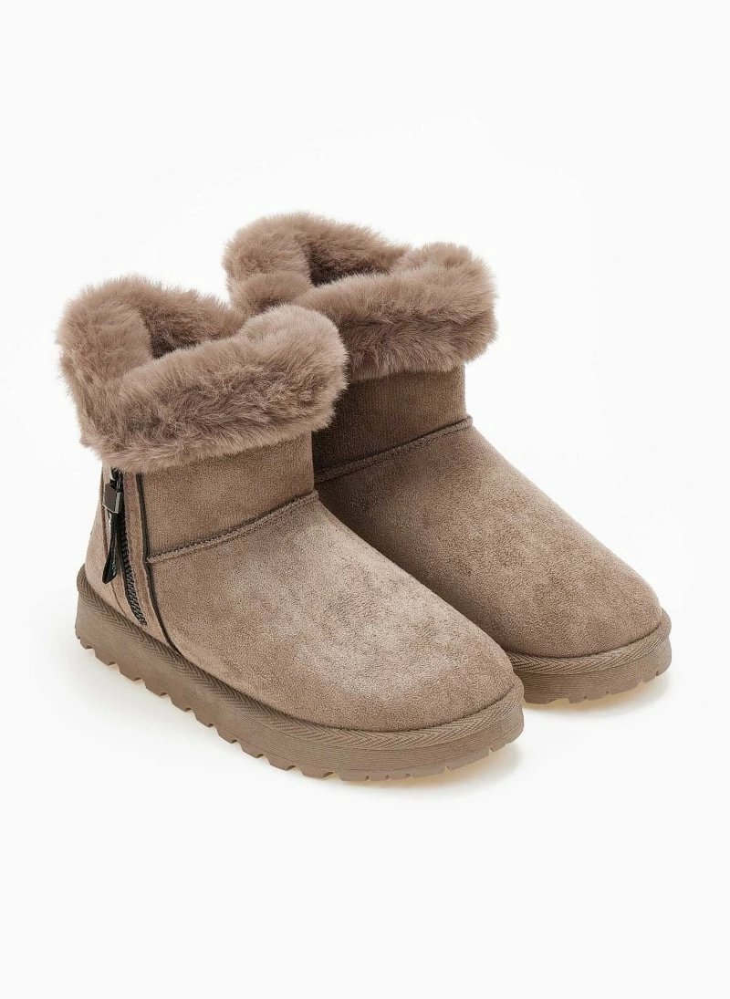 ΧΟΝΔΡΙΚΟ ΕΜΠΟΡΙΟ 😀 The Fashion Project Μποτάκια με γούνα και φερμουάρ - Τάουπε 💯 4 ΧΟΝΔΡΙΚΟ ΕΜΠΟΡΙΟ 😀 The Fashion Project Μποτάκια με γούνα και φερμουάρ - Τάουπε 💯 - Image 2