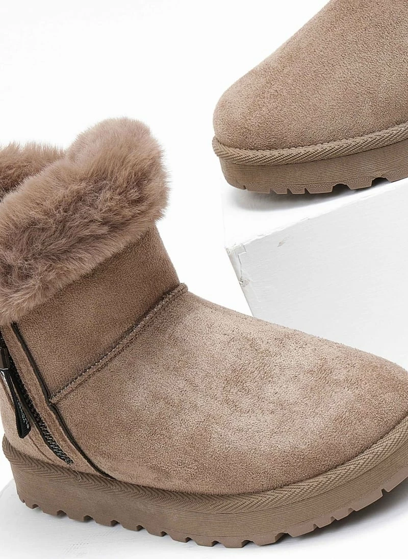 ΧΟΝΔΡΙΚΟ ΕΜΠΟΡΙΟ 😀 The Fashion Project Μποτάκια με γούνα και φερμουάρ - Τάουπε 💯 5 ΧΟΝΔΡΙΚΟ ΕΜΠΟΡΙΟ 😀 The Fashion Project Μποτάκια με γούνα και φερμουάρ - Τάουπε 💯 - Image 3
