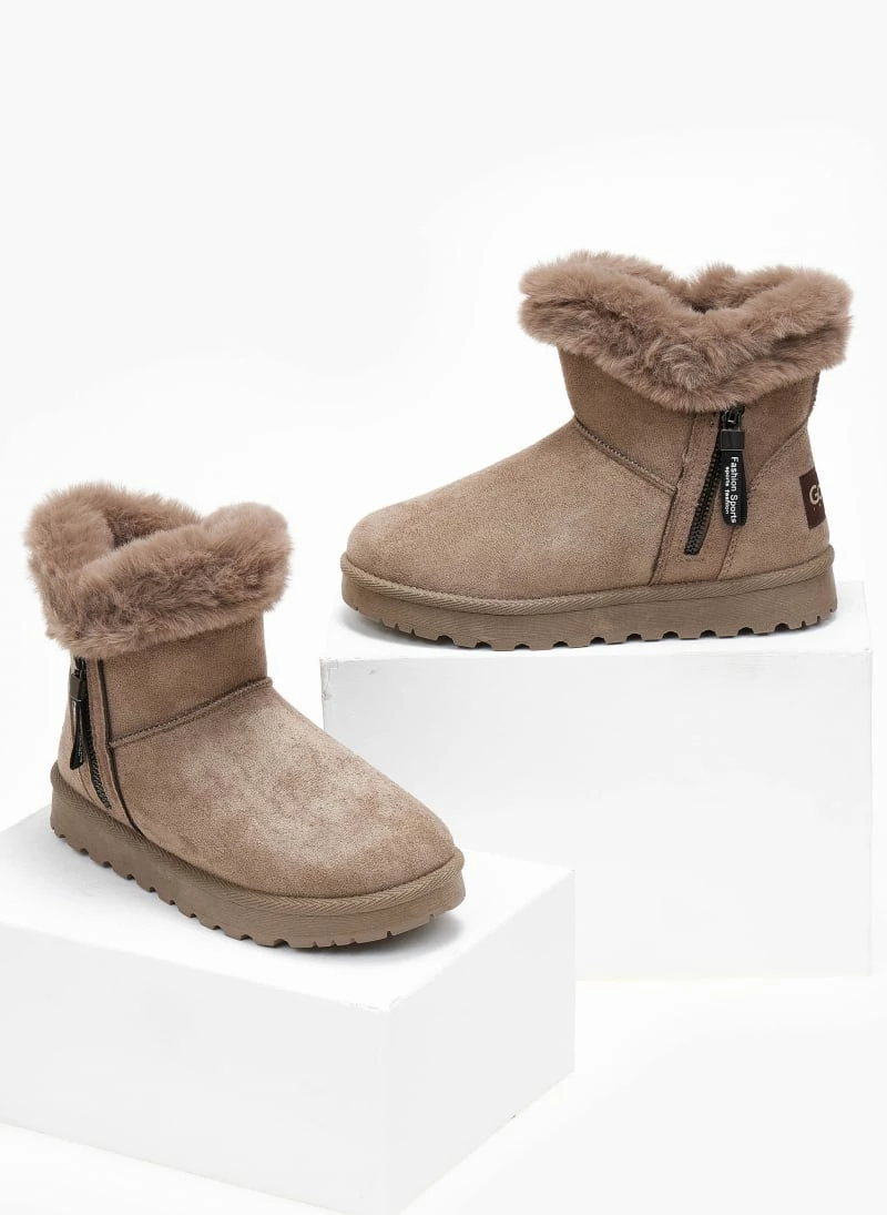 ΧΟΝΔΡΙΚΟ ΕΜΠΟΡΙΟ 😀 The Fashion Project Μποτάκια με γούνα και φερμουάρ - Τάουπε 💯 6 ΧΟΝΔΡΙΚΟ ΕΜΠΟΡΙΟ 😀 The Fashion Project Μποτάκια με γούνα και φερμουάρ - Τάουπε 💯 - Image 4