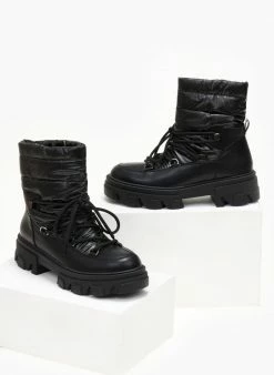 Κουπόνι 💯 The Fashion Project Μποτάκια φουσκωτά με Chunky σόλα - Μαύρο ⌛ -Μποτάκια Κατάστημα mpotakia apres ski me kapitone ufasma 107207 41p1