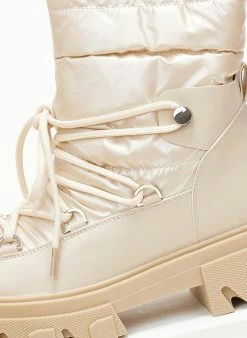 Αγορά 🤩 The Fashion Project Μποτάκια φουσκωτά με Chunky σόλα - Μπεζ ✔️ -Μποτάκια Κατάστημα mpotakia apres ski me kapitone ufasma 107208 g36k