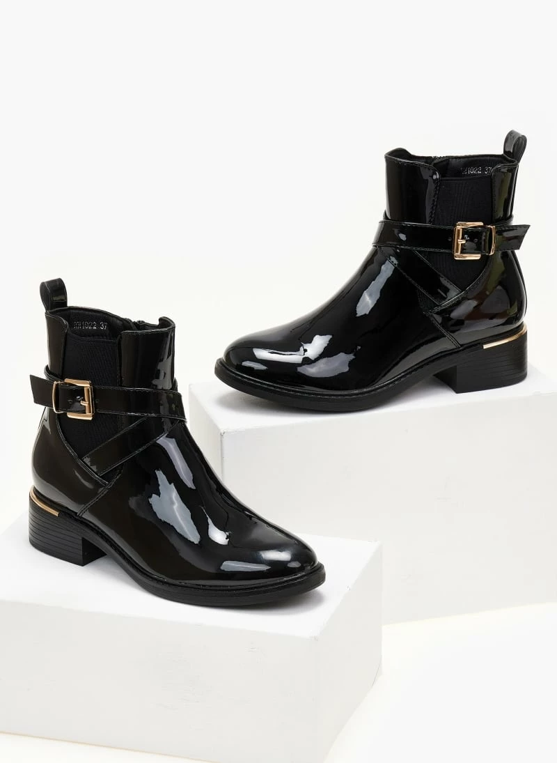 Εξοδος ⭐ The Fashion Project Μποτάκια αστραγάλου λουστρίνι με λάστιχο - Μαύρο 🧨 8 Εξοδος ⭐ The Fashion Project Μποτάκια αστραγάλου λουστρίνι με λάστιχο - Μαύρο 🧨 - Image 6