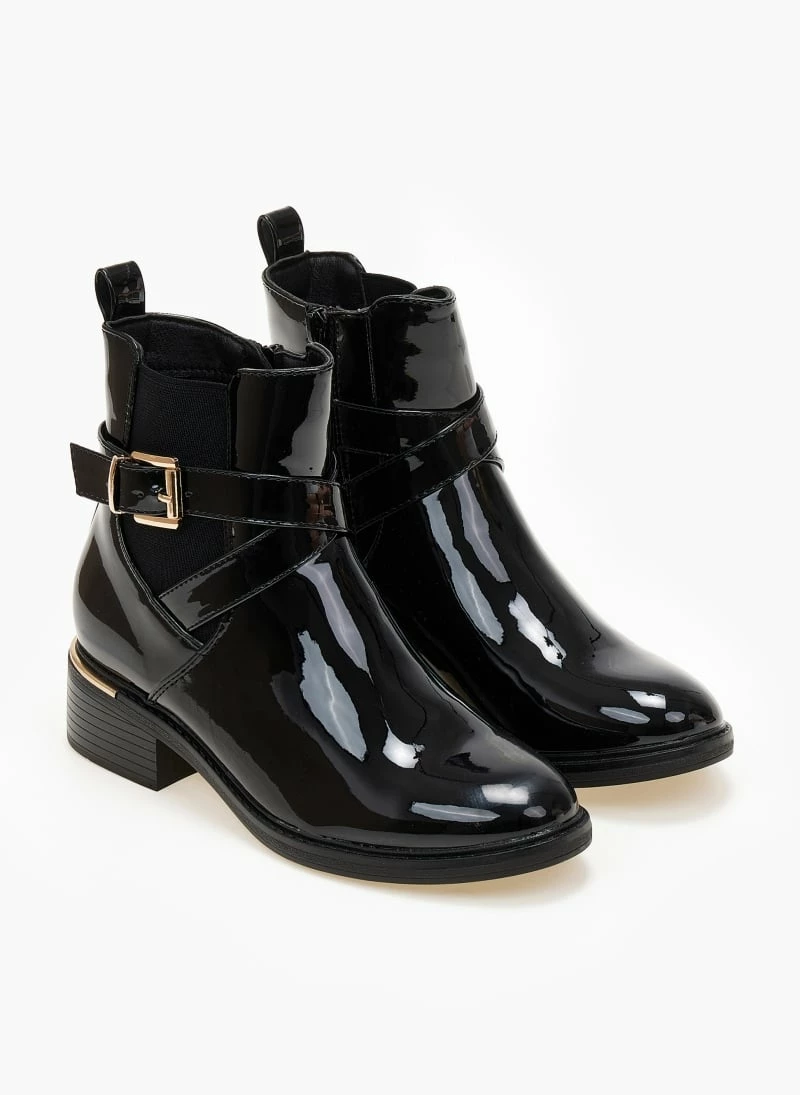 Εξοδος ⭐ The Fashion Project Μποτάκια αστραγάλου λουστρίνι με λάστιχο - Μαύρο 🧨 5 Εξοδος ⭐ The Fashion Project Μποτάκια αστραγάλου λουστρίνι με λάστιχο - Μαύρο 🧨 - Image 3