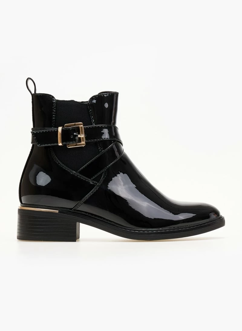 Εξοδος ⭐ The Fashion Project Μποτάκια αστραγάλου λουστρίνι με λάστιχο - Μαύρο 🧨 4 Εξοδος ⭐ The Fashion Project Μποτάκια αστραγάλου λουστρίνι με λάστιχο - Μαύρο 🧨 - Image 2