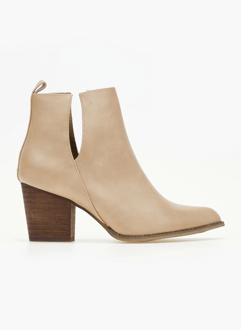 Εξοδος 💯 The Fashion Project Μποτάκια Cowboy με άνοιγμα - Μπεζ 😀 4 Εξοδος 💯 The Fashion Project Μποτάκια Cowboy με άνοιγμα - Μπεζ 😀 - Image 2