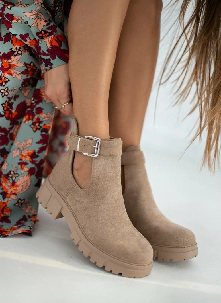 Φτηνός 😉 The Fashion Project Μποτάκια αστραγάλου με ανοίγματα - Μπεζ 💯 3 Φτηνός 😉 The Fashion Project Μποτάκια αστραγάλου με ανοίγματα - Μπεζ 💯