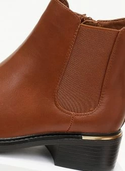 Πολύ καλή προσφορά 👍 The Fashion Project Μποτάκια αστραγάλου με μεταλλική λεπτομέρεια - Ταμπά 😉 -Μποτάκια Κατάστημα mpotakia astragalou me asummetro teleiwma 105909 66he