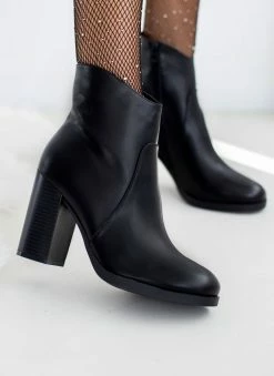 Best Pirce 🔔 The Fashion Project Μποτάκια αστραγάλου με ασύμμετρο τελείωμα - Μαύρο ⌛