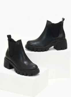 Το φθηνότερο 🧨 The Fashion Project Μποτάκια αστραγάλου με Chunky σόλα - Μαύρο ✨ -Μποτάκια Κατάστημα mpotakia astragalou me chunky sola 106092 m5yj