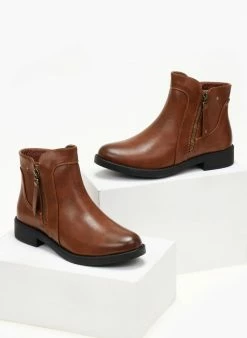 Καλύτερες κριτικές για 🔥 The Fashion Project Μποτάκια αστραγάλου με εξωτερικό φερμουάρ - Ταμπά ❤️ -Μποτάκια Κατάστημα mpotakia astragalou me ekswteriko fermouar 105834 90bv