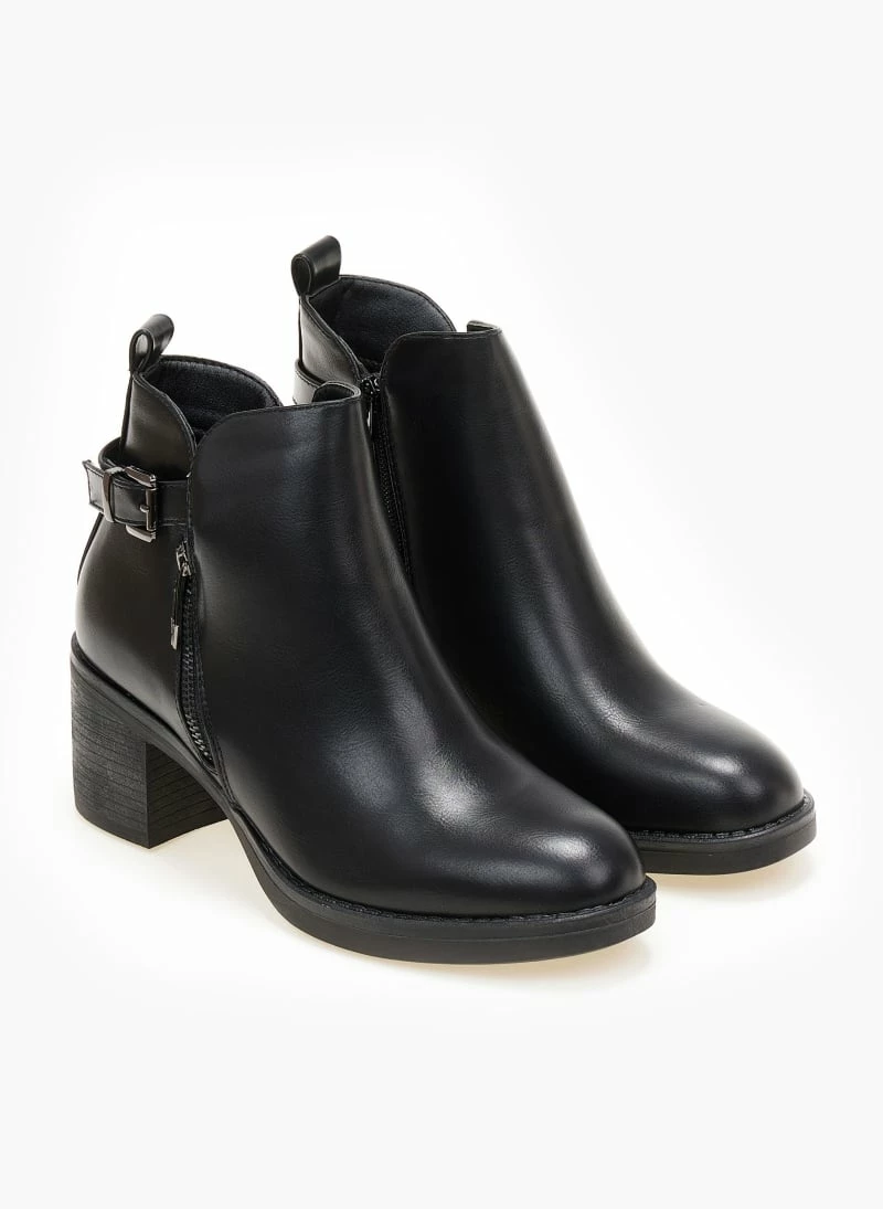 Νέος 🌟 The Fashion Project Μποτάκια αστραγάλου με εξωτερικό φερμουάρ - Μαύρο 👏 4 Νέος 🌟 The Fashion Project Μποτάκια αστραγάλου με εξωτερικό φερμουάρ - Μαύρο 👏 - Image 2