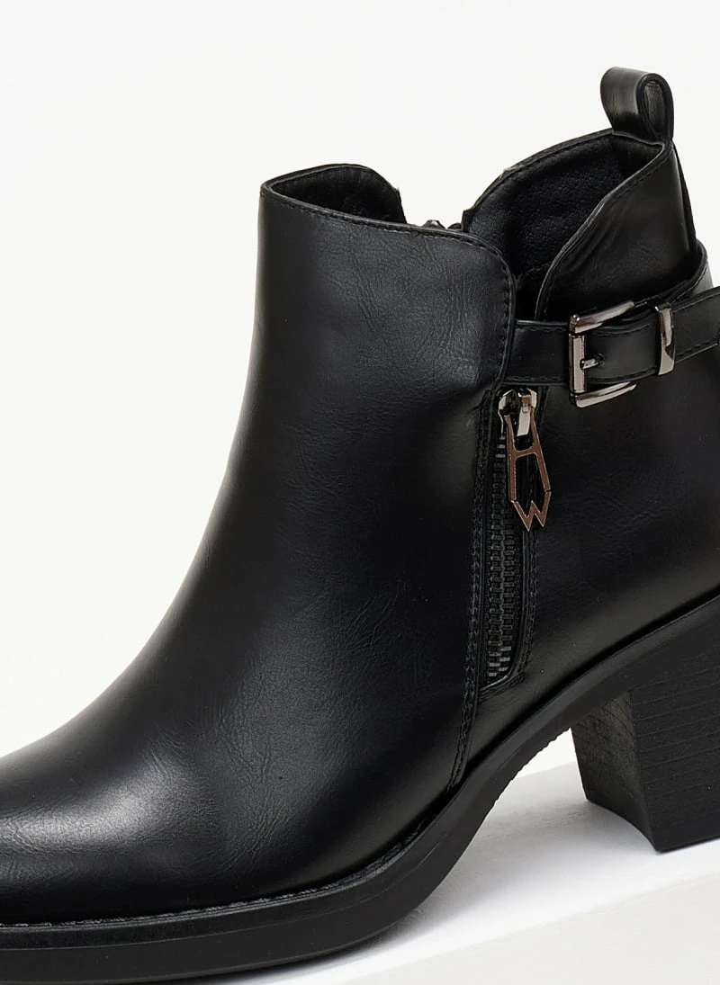 Νέος 🌟 The Fashion Project Μποτάκια αστραγάλου με εξωτερικό φερμουάρ - Μαύρο 👏 5 Νέος 🌟 The Fashion Project Μποτάκια αστραγάλου με εξωτερικό φερμουάρ - Μαύρο 👏 - Image 3