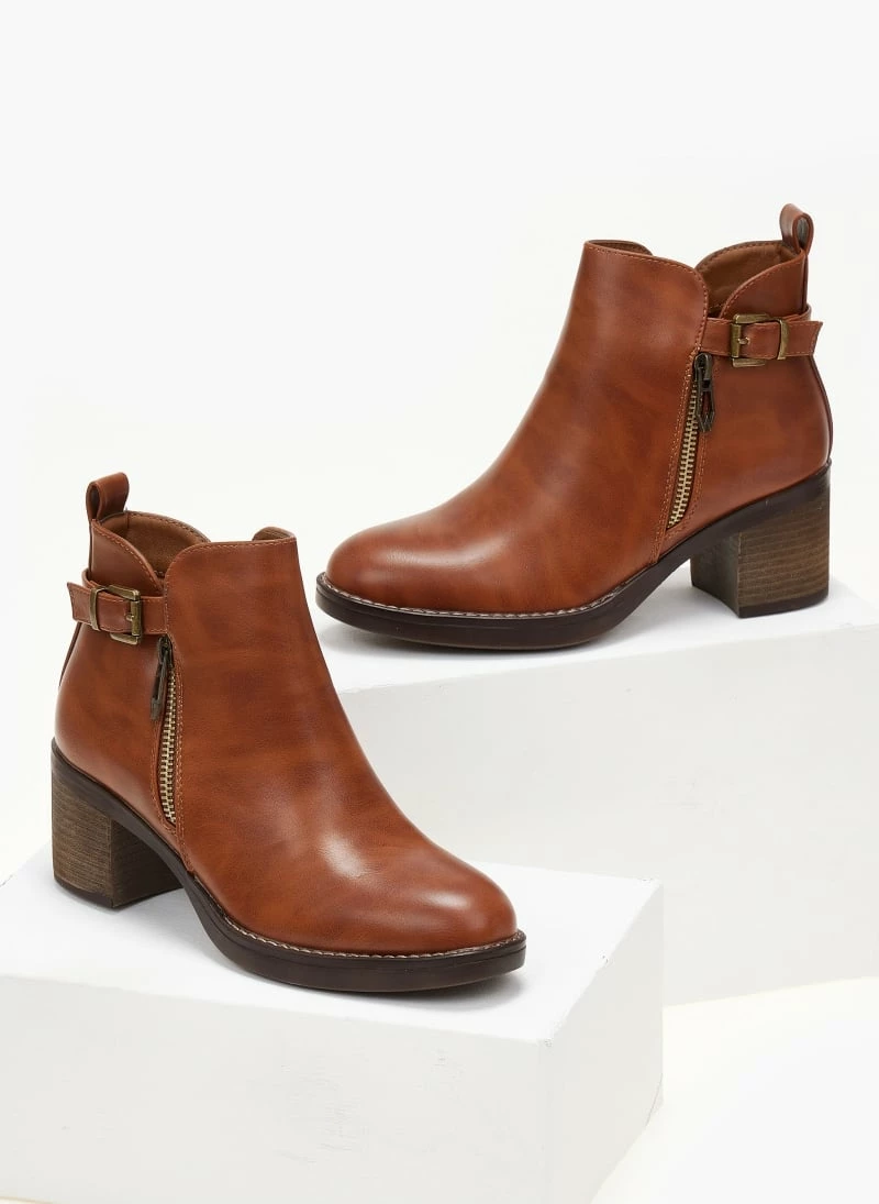 Τοπ 10 💯 The Fashion Project Μποτάκια αστραγάλου με εξωτερικό φερμουάρ - Ταμπά 😍 6 Τοπ 10 💯 The Fashion Project Μποτάκια αστραγάλου με εξωτερικό φερμουάρ - Ταμπά 😍 - Image 4