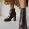 Φτηνός 👏 The Fashion Project Μποτάκια αστραγάλου με ελαστικό τμήμα - Καφέ 😍 -Μποτάκια Κατάστημα mpotakia astragalou me elastiko tmima 105732 1c8o