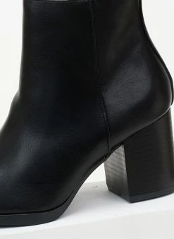 Best Pirce 😍 The Fashion Project Μποτάκια αστραγάλου με κάθετη ραφή - Μαύρο 🧨 -Μποτάκια Κατάστημα mpotakia astragalou me katheti rafi 106112 31m7