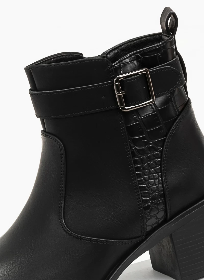 Το φθηνότερο ❤️ The Fashion Project Μποτάκια αστραγάλου με κροκό λεπτομέρεια - Μαύρο 👍 5 Το φθηνότερο ❤️ The Fashion Project Μποτάκια αστραγάλου με κροκό λεπτομέρεια - Μαύρο 👍 - Image 3