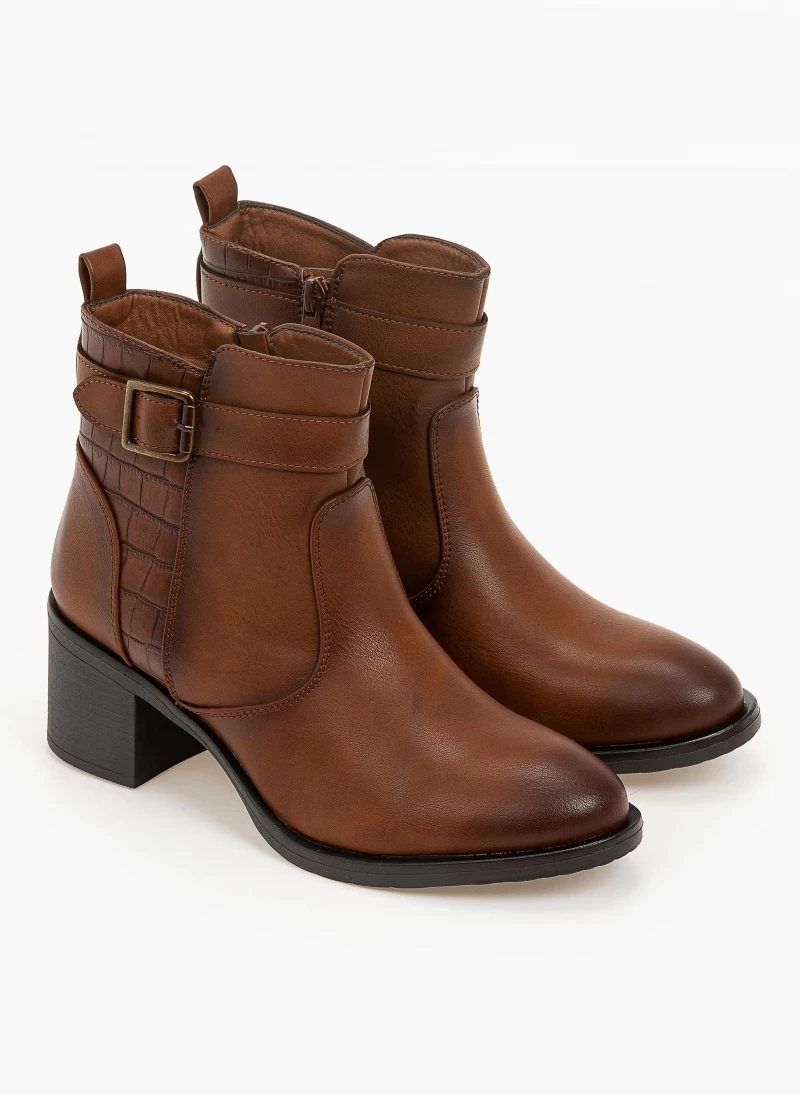 Τοπ 10 ⭐ The Fashion Project Μποτάκια αστραγάλου με κροκό λεπτομέρεια - Ταμπά 👍 7 Τοπ 10 ⭐ The Fashion Project Μποτάκια αστραγάλου με κροκό λεπτομέρεια - Ταμπά 👍 - Image 5