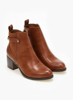 Συμφωνίες ✨ The Fashion Project Μποτάκια αστραγάλου με λάστιχο - Ταμπά ⭐ -Μποτάκια Κατάστημα mpotakia astragalou me lastixo 105959 miux