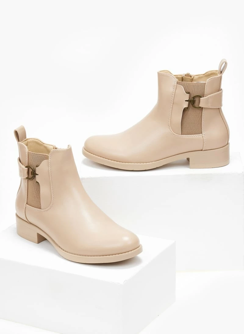 Best Pirce 😉 The Fashion Project Μποτάκια αστραγάλου με λάστιχο - Μπεζ 👍 6 Best Pirce 😉 The Fashion Project Μποτάκια αστραγάλου με λάστιχο - Μπεζ 👍 - Image 4