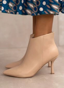 Εκπτωση 🧨 The Fashion Project Μποτάκια αστραγάλου με λεπτό τακούνι - Nude 🌟 -Μποτάκια Κατάστημα mpotakia astragalou me lepto takouni 106645 nj8y