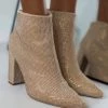 Εξοδος 🎁 The Fashion Project Μποτάκια αστραγάλου με Strass - Χρυσό ❤️