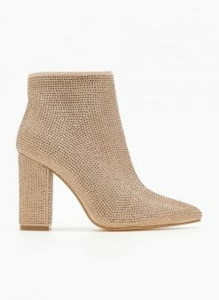 Εξοδος 🎁 The Fashion Project Μποτάκια αστραγάλου με Strass - Χρυσό ❤️ -Μποτάκια Κατάστημα mpotakia astragalou me strass 107066 b864