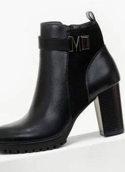 Ολοκαίνουργιο 😍 The Fashion Project Μποτάκια αστραγάλου με Suede λεπτομέρεια - Μαύρο 🛒 -Μποτάκια Κατάστημα mpotakia astragalou me suede leptomereia 105765 mhss