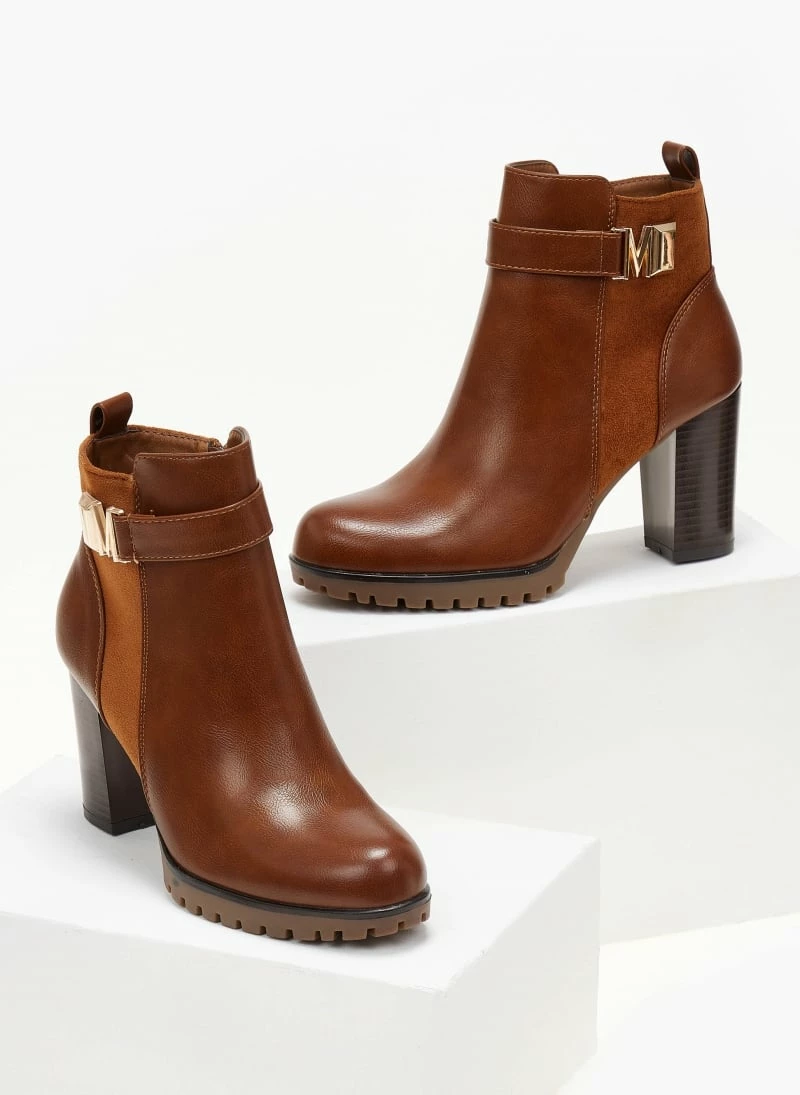 Best Pirce 🛒 The Fashion Project Μποτάκια αστραγάλου με Suede λεπτομέρεια - Ταμπά 🎉 6 Best Pirce 🛒 The Fashion Project Μποτάκια αστραγάλου με Suede λεπτομέρεια - Ταμπά 🎉 - Image 4