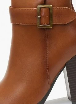 Flash Sale ✔️ The Fashion Project Μποτάκια αστραγάλου με ζωνάκι - Ταμπά ✨ -Μποτάκια Κατάστημα mpotakia astragalou me zwnaki 108872 5pi0