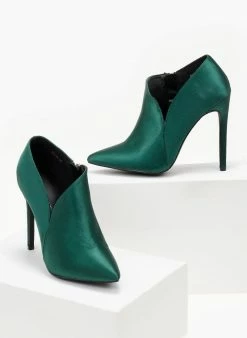 Προϋπολογισμός 🔔 TFP Μποτάκια αστραγάλου σατέν με άνοιγμα - Σμαραγδί 🎉 -Μποτάκια Κατάστημα mpotakia astragalou saten me anoigma 105758 gzzy