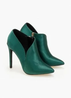 Προϋπολογισμός 🔔 TFP Μποτάκια αστραγάλου σατέν με άνοιγμα - Σμαραγδί 🎉 -Μποτάκια Κατάστημα mpotakia astragalou saten me anoigma 105758 jbma