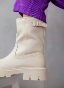 Τοπ 10 ❤️ The Fashion Project Μποτάκια Biker με ψηλή τρακτερωτή σόλα - Μπεζ 😍 -Μποτάκια Κατάστημα mpotakia biker me psili trakterwti sola 105912 jdnh