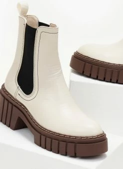 Κουπόνι 🔥 The Fashion Project Μποτάκια Chelsea με Chunky σόλα - Ζαχαρί 🛒 -Μποτάκια Κατάστημα mpotakia casual me chunky sola 105753 abaz