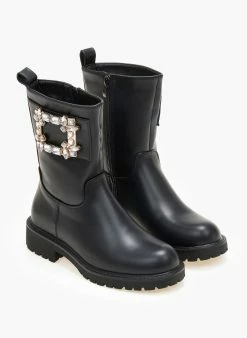 Κουπόνι 🤩 The Fashion Project Μποτάκια Casual με πέτρες - Μαύρο 👍 -Μποτάκια Κατάστημα mpotakia casual me petres 105742 8lj3