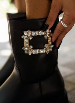 Κουπόνι 🤩 The Fashion Project Μποτάκια Casual με πέτρες - Μαύρο 👍 -Μποτάκια Κατάστημα mpotakia casual me petres 105742 x9um