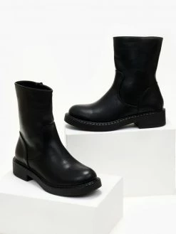 Εξοδος 👍 The Fashion Project Μποτάκια Casual σε στρογγυλή γραμμή - Μαύρο 🛒 -Μποτάκια Κατάστημα mpotakia casual se strogguli grammi 105505 6txr