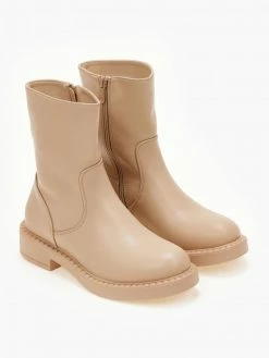 Εκπτωση ⌛ The Fashion Project Μποτάκια Casual σε στρογγυλή γραμμή - Μπεζ 🤩 -Μποτάκια Κατάστημα mpotakia casual se strogguli grammi 105506 2ppn