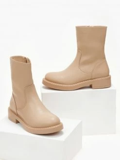 Εκπτωση ⌛ The Fashion Project Μποτάκια Casual σε στρογγυλή γραμμή - Μπεζ 🤩 -Μποτάκια Κατάστημα mpotakia casual se strogguli grammi 105506 c79n