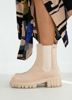 Συμφωνίες 🛒 The Fashion Project Μποτάκια Chelsea με Chunky σόλα - Μπεζ 🔔