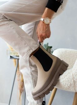 Τοπ 10 🌟 The Fashion Project Μποτάκια Chelsea με διχρωμία - Πούρο 😉