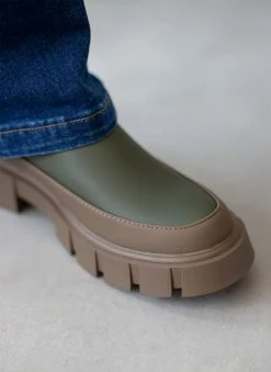 Καλύτερη πώληση ⌛ The Fashion Project Μποτάκια Chelsea με διχρωμία - Λαδί 👏 -Μποτάκια Κατάστημα mpotakia chelsea me dixrwmia 106912 ei8o