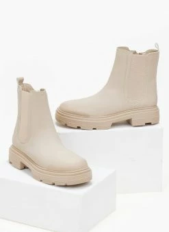 Προώθηση 🎉 The Fashion Project Μποτάκια Chelsea με λάστιχο - Μπεζ 😍 -Μποτάκια Κατάστημα mpotakia chelsea me lastixo 106104 rny1