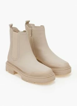 Προώθηση 🎉 The Fashion Project Μποτάκια Chelsea με λάστιχο - Μπεζ 😍 -Μποτάκια Κατάστημα mpotakia chelsea me lastixo 106104 wjim