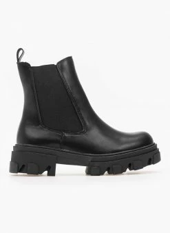 Εξοδος 💯 The Fashion Project Μποτάκια Chelsea με λάστιχο - Μαύρο 🎁