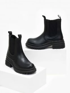 Best Pirce 🔥 The Fashion Project Μποτάκια Chelsea με τρακτερωτή σόλα - Μαύρο 🤩 -Μποτάκια Κατάστημα mpotakia chelsea me trakterwti sola 108750 a93w