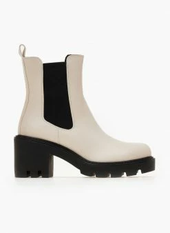 Ολοκαίνουργιο ⭐ The Fashion Project Μποτάκια Chelsea με λάστιχο - Μπεζ ⌛ -Μποτάκια Κατάστημα mpotakia chelsea me xontro takouni 105642 54oa