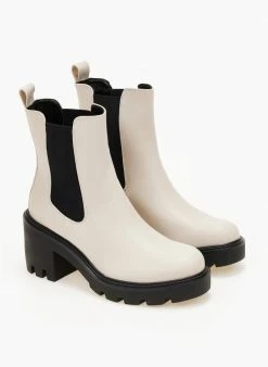 Ολοκαίνουργιο ⭐ The Fashion Project Μποτάκια Chelsea με λάστιχο - Μπεζ ⌛ -Μποτάκια Κατάστημα mpotakia chelsea me xontro takouni 105642 h7uz