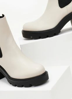 Ολοκαίνουργιο ⭐ The Fashion Project Μποτάκια Chelsea με λάστιχο - Μπεζ ⌛ -Μποτάκια Κατάστημα mpotakia chelsea me xontro takouni 105642 u1kr