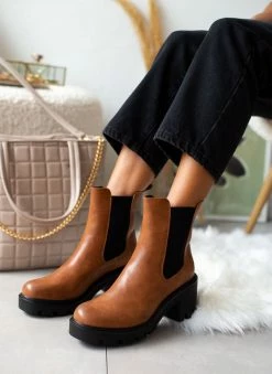 Αγορά 🥰 The Fashion Project Μποτάκια Chelsea με λάστιχο - Ταμπά 🎁 -Μποτάκια Κατάστημα mpotakia chelsea me xontro takouni 105643 o4t3